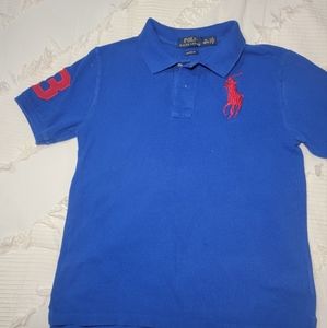 BOYS BLUE POLO BY RALPH LAUREN SHIRT WITH RED HORSE